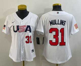 Womens USA Baseball #31 Cedric Mullins Number 2023 White World Classic Stitched Jersey->2023 world baseball classic->MLB Jersey